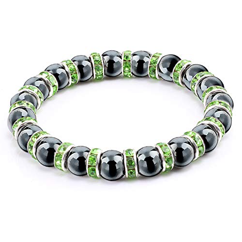 ZCCZJS natürliche Hämatitperlen Armbänder Männer No-Magnetic Women Crystal Stone Stretch Armband & Armreifen von ZCCZJS