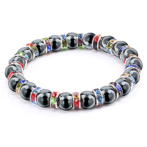 ZCCZJS natürliche Hämatitperlen Armbänder Männer No-Magnetic Women Crystal Stone Stretch Armband & Armreifen von ZCCZJS