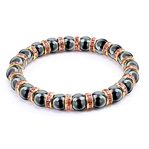 ZCCZJS natürliche Hämatitperlen Armbänder Männer No-Magnetic Women Crystal Stone Stretch Armband & Armreifen von ZCCZJS