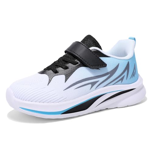 ZCIBN Sportschuhe Kinder Turnschuhe Für Jungen Hallenschuhe Atmungsaktiv Sneaker Outdoor Schuhe Laufschuhe Kinderschuhe Blau Weiß 37EU von ZCIBN