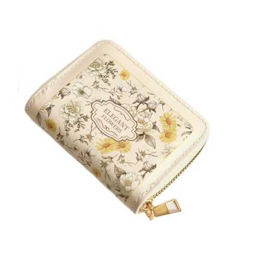 Vintage Öl Gemälde Kartentasche Kleine Premium Blumen Kartensatz 18 Karten + 2 Funktionen Multi-Karten-Bit süße kleine Taschentasche Frau Taschentasche Frau Kartensatz Karte Klemme Tasche (Daisy) von ZCLYHT