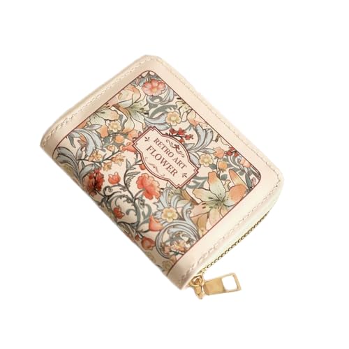 Vintage Öl Gemälde Kartentasche Kleine Premium Blumen Kartensatz 18 Karten + 2 Funktionen Multi-Karten-Bit süße kleine Taschentasche Frau Taschentasche Frau Kartensatz Karte Klemme Tasche (Flower) von ZCLYHT