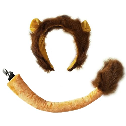 ZCMG 2 Stück Halloween Löwenohren Stirnband Schwanz Löwe Haarreifen Kopfschmuck Frauen Tier Haarband Haarband Weihnachten Urlaub Festival Karneval Parade Maskerade Cosplay Dress Up Geburtstag Party ZCMG 2 Stück Halloween Löwenohren Stirnband Schwanz Löwe Haarreifen Kopfschmuck Frauen Tier Haarband Haarband Weihnachten Urlaub Festival Karneval Parade Maskerade Cosplay Dress Up Geburtstag Party von ZCMG