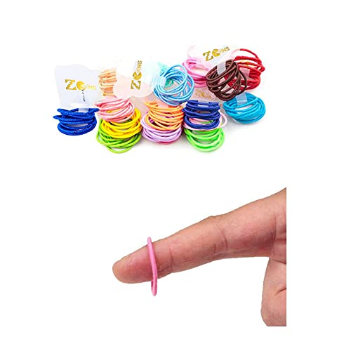 ZCOINS Stretchable Haargummi für Kinder Mädchen Frauen Pferdeschwanz Halter für Arbeit Sport Gummiband (2.5cm 100pcs-Multicolor) von ZCOINS