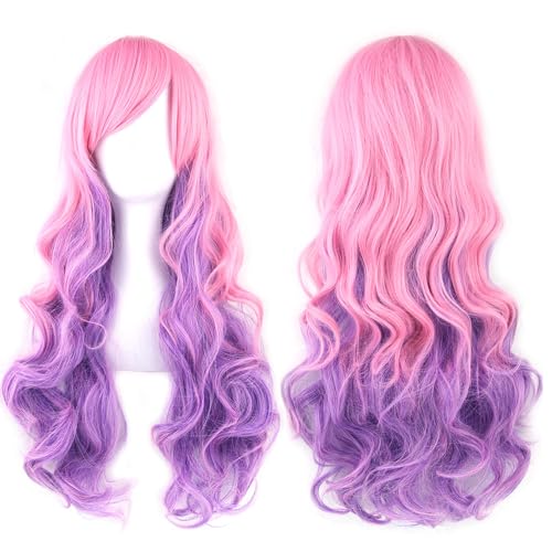 ZCSLD 70CM Lila/Rosa Perücken Für Frauen Haar Perücken Für Frauen Lockige Farbe Ful Cosplay Perücke Tägliche Party haarteile ZCSLD 70CM Lila/Rosa Perücken Für Frauen Haar Perücken Für Frauen Lockige Farbe Ful Cosplay Perücke Tägliche Party haarteile von ZCSLD