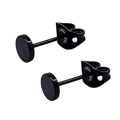 Titanium Flat Dot and Stud s for Women Men Girls Rose 1/1/1/Black Round Disc s 3mm-6mm Options for Ear von ZCVFROY