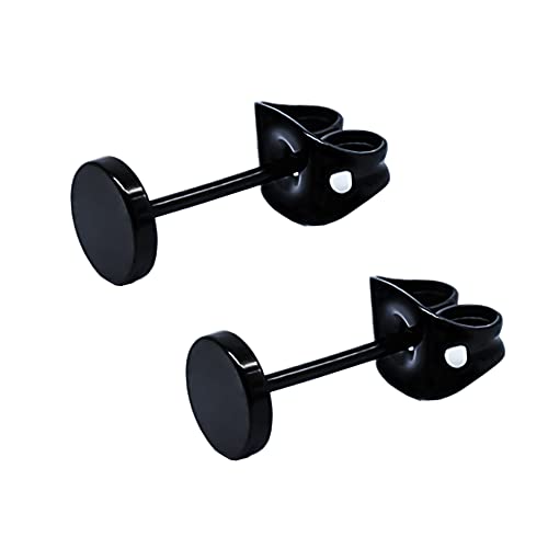 Titanium Flat Dot and Stud s for Women Men Girls Rose 1/1/1/Black Round Disc s 3mm-6mm Options for Ear von ZCVFROY
