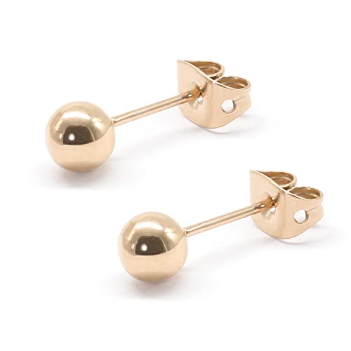 Titanium Flat Dot and Stud s for Women Men Rose 1/1/1/Black Round Disc s 3mm-6mm Options for Ear von ZCVFROY