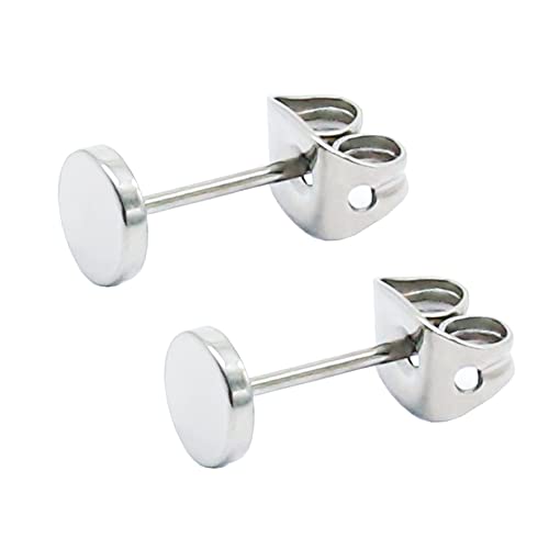 Titanium Flat Dot and Stud s for Women Men Rose 1/1/1/Black Round Disc s 3mm-6mm Options for Ear von ZCVFROY