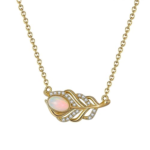 ZCVFROY 1 1 Necklace for Women and Girls, Feather with White CubZirconia Pendant Necklace 20 Inch von ZCVFROY