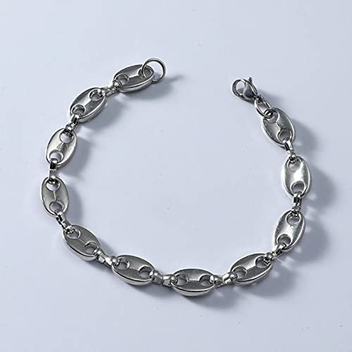 ZCVFROY 1.5 cm * 1 cm Coffee Bean Iced pig nose necklace and bracelet men's hip hop jewelry von ZCVFROY