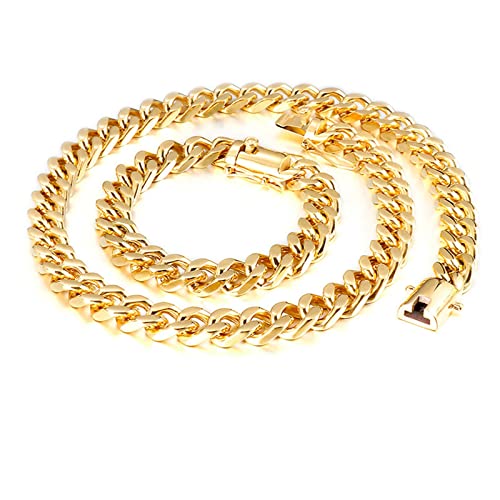 ZCVFROY 18-30 Inch Mens Chain Necklace 12MM, Stainless Steel 1/1 Hip Hop Curb Link Chain Necklace von ZCVFROY