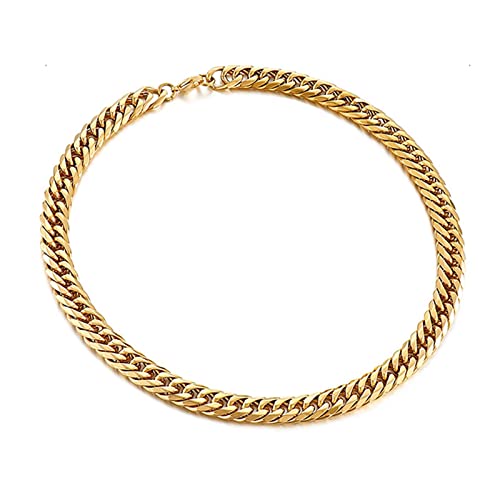 ZCVFROY 18-30 Inch Mens Link Chain 11MM, Stainless Steel 1/1 Hip Hop Curb Chain Necklace von ZCVFROY