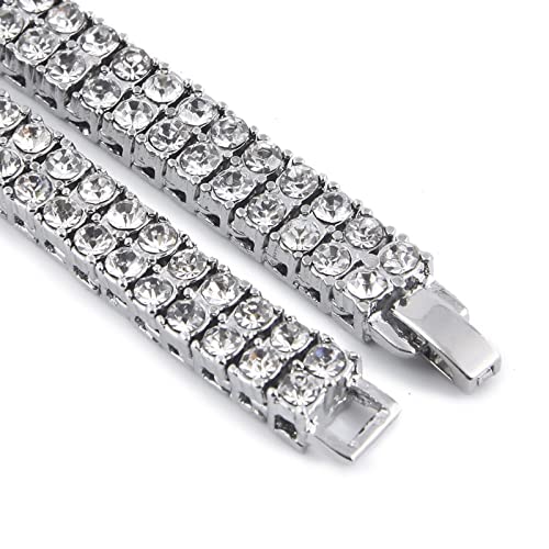 ZCVFROY 20-28 Inch Box Link Chain 8MM, 1 Plated Box Chain Fashion Necklace for Men Boys with White CubZirconia von ZCVFROY