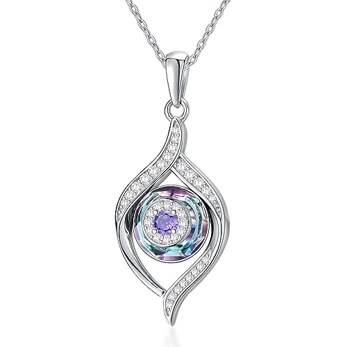 ZCVFROY Evil Eye Pendant Halskette - blau, lila, Vulkanblau; Glück Amulettschmuck für Frauen von ZCVFROY