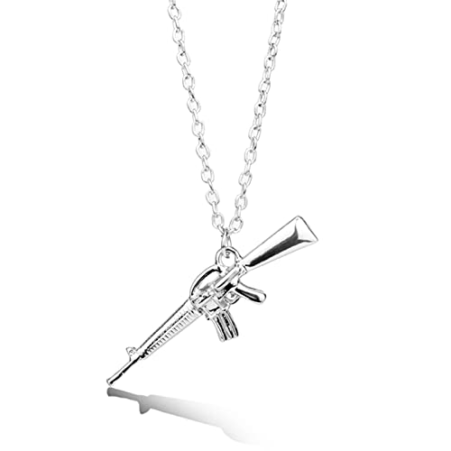 ZCVFROY Hip Hop Jewelry AK-47 Pendant Necklace Necklace Crystal Colar For Unisex Present von ZCVFROY