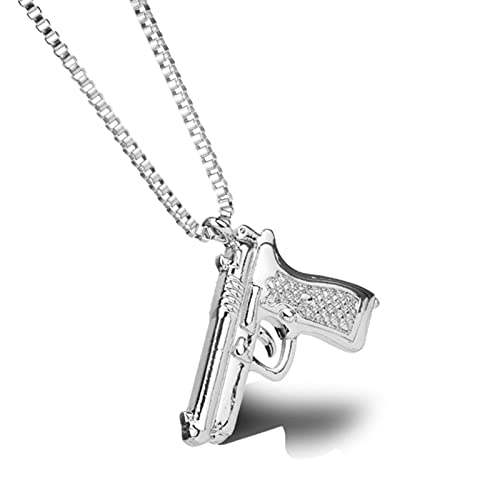 ZCVFROY Hip Hop Jewelry AK-47 Pendant Necklace Necklace Crystal Colar For Unisex Present von ZCVFROY
