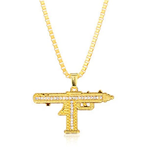 ZCVFROY Hip Hop Jewelry AK-47 Pendant Necklace Necklace Crystal Colar For Unisex Present von ZCVFROY