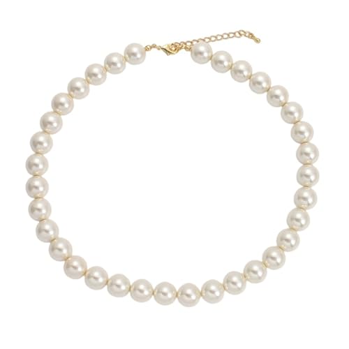 ZCVFROY Party Necklaces for Women, 1 Plated 2-12MM Pearl Vintage Pendant Necklace 18.7 Inch Jewellery von ZCVFROY