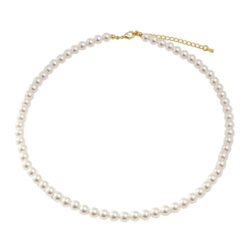 ZCVFROY Party Necklaces for Women, 1 Plated 2-12MM Pearl Vintage Pendant Necklace 18.7 Inch Jewellery von ZCVFROY