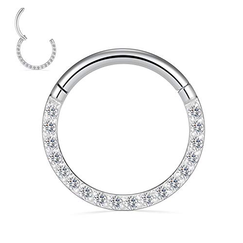 ZCVFROY Septum Ring Helix Conch Tragus Piercing Jewelry 316L Surgical Steel Nose Ring Hoop ilage 20G 18G 16G 14G von ZCVFROY