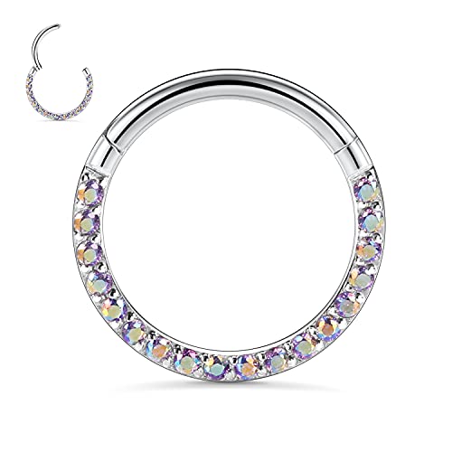 ZCVFROY Septum Ring Helix Conch Tragus Piercing Jewelry 316L Surgical Steel Nose Ring Hoop ilage 20G 18G 16G 14G von ZCVFROY