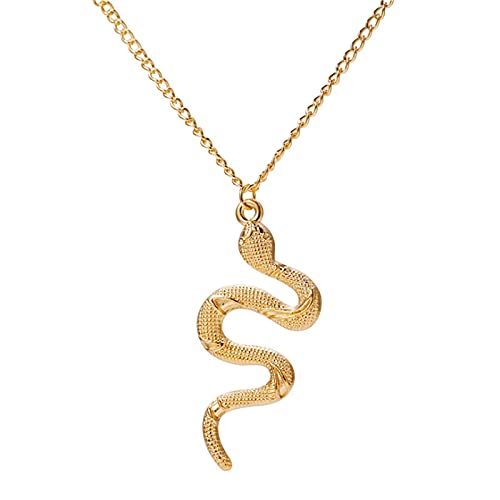 ZCVFROY Snake Necklace Dangle Women Punk Hip Hop Pendant Necklace Minimalist Style Alloy Jewelry Present for Girls Women von ZCVFROY