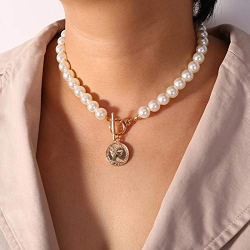 ZCVFROY Vintage Pearl Necklaces For Women Fashion Multi-layer Shell Knot Pearl Chain Necklace NEW Coin Cross Choker Jewelry-CS5252 von ZCVFROY