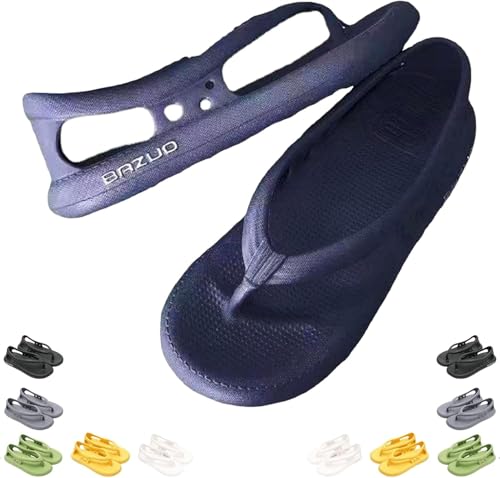 ZCXCsfp BAZUOO Sandalen Sommer Unisex Komfort Walking Flip Flops Dicke Sohle rutschfeste Bazuoo Slides, blau, 8-9UK von ZCXCsfp