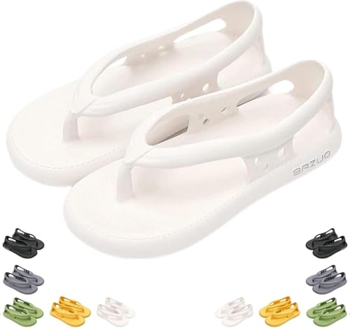 ZCXCsfp BAZUOO Sandalen Sommer Unisex Komfort Walking Flip Flops Dicke Sohle rutschfeste Bazuoo Slides, weiß, 5.5-6.5UK von ZCXCsfp