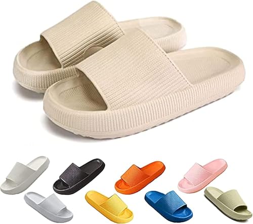 ZCXCsfp Cloud Sliders für Damen und Herren, Wolkenpantoffeln, superweiche Hausschuhe, rutschfeste dicke Sohle, schnelltrocknend, offener Zehenstil, Kissenschieber für drinnen und draußen, khaki, 8-9UK ZCXCsfp Cloud Sliders für Damen und Herren, Wolkenpantoffeln, superweiche Hausschuhe, rutschfeste dicke Sohle, schnelltrocknend, offener Zehenstil, Kissenschieber für drinnen und draußen, khaki, 8-9UK von ZCXCsfp