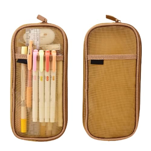 ZCXCsfp Federmäppchen, transparentes Federmäppchen, multifunktional, Schreibwaren-Tasche, Organizer, Schreibwaren, Federmäppchen für Schule, Büro, khaki, Niedlich von ZCXCsfp