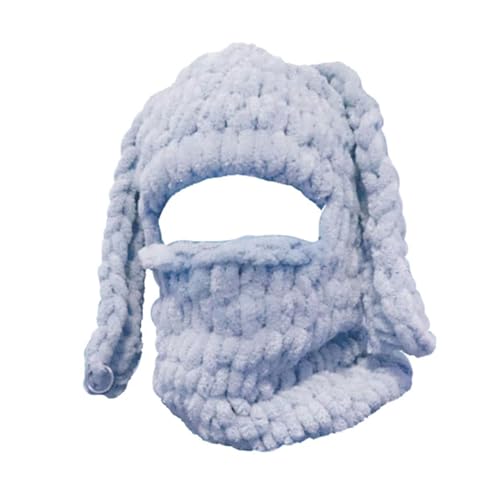 ZCXCsfp Gestrickte Vollgesichtsmaske für Damen, gehäkelt, Sturmhaube, Winter, warm, Kawaii, niedliche Hasenohren, gestrickte Sturmhaube, Gesichtsmaske, Hasengrau, Elastic ZCXCsfp Gestrickte Vollgesichtsmaske für Damen, gehäkelt, Sturmhaube, Winter, warm, Kawaii, niedliche Hasenohren, gestrickte Sturmhaube, Gesichtsmaske, Hasengrau, Elastic von ZCXCsfp