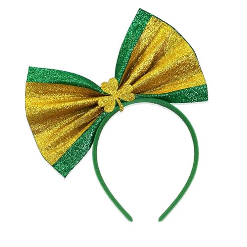 St. Patrick's Day Haarschleife Haarspange Glitzer Kleeblatt Stirnband Pailletten Haarnadel Damen Mädchen Weihnachten Grünes Blatt Haarschleife Clips Haarspange Bowknot Haarschmuck TSFJ89 (Goldschleife St. Patrick's Day Haarschleife Haarspange Glitzer Kleeblatt Stirnband Pailletten Haarnadel Damen Mädchen Weihnachten Grünes Blatt Haarschleife Clips Haarspange Bowknot Haarschmuck TSFJ89 (Goldschleife von ZCYYYS