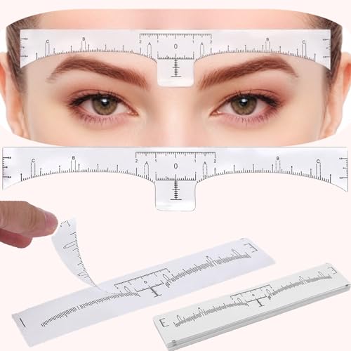 100 Stück Einweg-Augenbrauen-Lineal-Aufkleber – Peel & Stick Brow Mapping Tool für perfekte Henna- & Microblading-Formung – unverzichtbar für permanente Make-up-Künstler von ZCaiJinBao