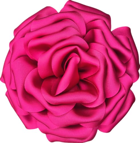 Handgefertigte 16 cm Seidensatin-Rosen-Brosche für Frauen, Blumen-Brosche für Hochzeiten, Partys und formelle Veranstaltungen, Accessoire für Kleider und Brautmutter, Einheitsgröße, Seide von ZCaiJinBao