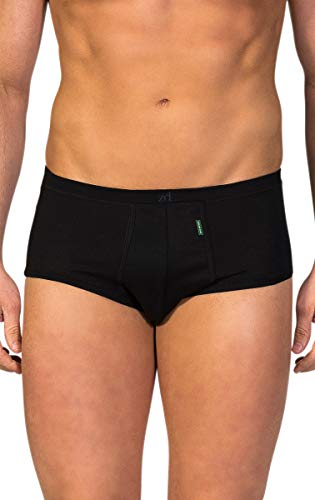 ZD Zero Defects | Offener Slip für Senioren | Weiche ägyptische Baumwolle | Größe: L - Farbe: Schwarz von ZD ZERO DEFECTS