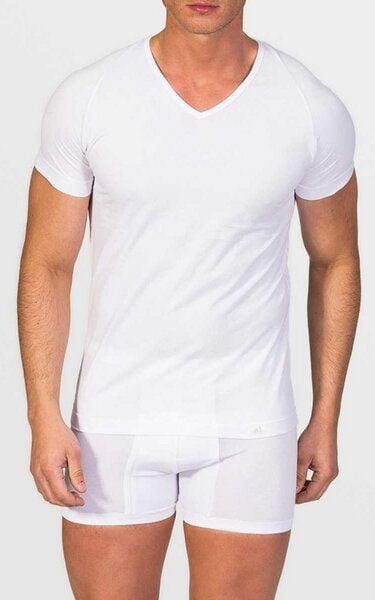 ZD Zero Defects Kurzarm-Unterhemd aus ägyptischer Baumwolle mit V-Ausschnitt von ZD Zero Defects