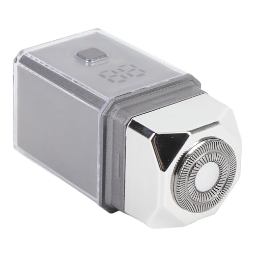 ZDETGU Reisebart Trimmer für Männer Geräuschlos Wiederaufladbare Tragbare Elektrische Bart Clipper mit Nasenhaarkopf für Gesicht Schnurrbart Blau (SILVER) von ZDETGU
