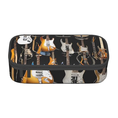 ZDFHKYDY Animal Prints Große Kapazität Büro Federmäppchen für Erwachsene, tragbare Schreibwarentasche für Stifte, Marker und Zubehör – 21 x 9,5 x 5 cm, Gitarren, Einheitsgröße, Taschen-Organizer von ZDFHKYDY
