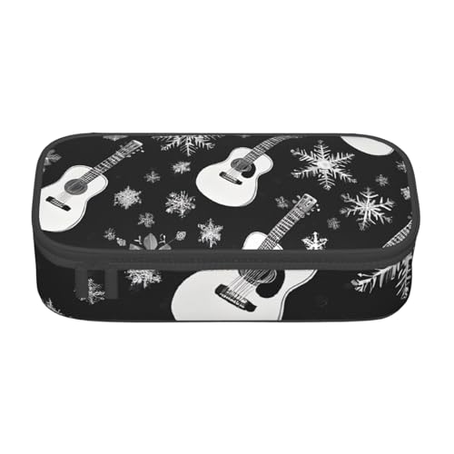 ZDFHKYDY Animal Prints Große Kapazität Büro Federmäppchen für Erwachsene, tragbare Schreibwarentasche für Stifte, Marker und Zubehör – 21 x 9,5 x 5 cm, Gitarrenmuster, Einheitsgröße, Taschen-Organizer von ZDFHKYDY