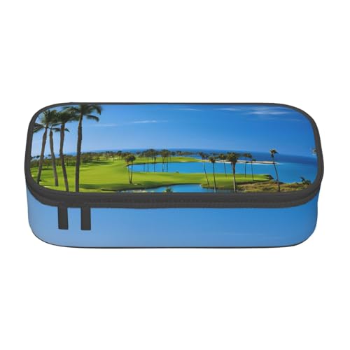 ZDFHKYDY Animal Prints Große Kapazität Büro Federmäppchen für Erwachsene, tragbare Schreibwarentasche für Stifte, Marker und Zubehör – 21 x 9,5 x 5 cm, Golfplatz, Einheitsgröße, Taschen-Organizer von ZDFHKYDY