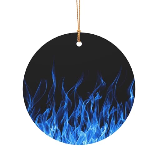 ZDFHKYDY Blaue Flamme, individueller runder Aluminium-Anhänger, doppelseitiger Druck, vorgebohrtes Loch für Bastelarbeiten und Veranstaltungen., 10 cm, Aluminium ZDFHKYDY Blaue Flamme, individueller runder Aluminium-Anhänger, doppelseitiger Druck, vorgebohrtes Loch für Bastelarbeiten und Veranstaltungen., 10 cm, Aluminium von ZDFHKYDY