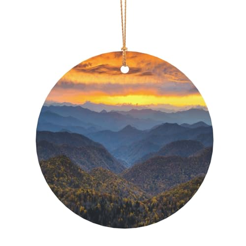 ZDFHKYDY Blue Ridge Parkway Mountains – Bedruckter runder Aluminium-Anhänger – doppelseitiger Druck, vorgebohrtes Loch für Bastelarbeiten und Veranstaltungen., 10 cm, Aluminium ZDFHKYDY Blue Ridge Parkway Mountains – Bedruckter runder Aluminium-Anhänger – doppelseitiger Druck, vorgebohrtes Loch für Bastelarbeiten und Veranstaltungen., 10 cm, Aluminium von ZDFHKYDY