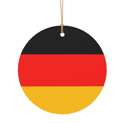 ZDFHKYDY Deutschlandflagge – Bedruckter runder Aluminium-Anhänger – doppelseitiger Druck, vorgebohrtes Loch für Bastelarbeiten und Veranstaltungen., 10 cm, Aluminium ZDFHKYDY Deutschlandflagge – Bedruckter runder Aluminium-Anhänger – doppelseitiger Druck, vorgebohrtes Loch für Bastelarbeiten und Veranstaltungen., 10 cm, Aluminium von ZDFHKYDY