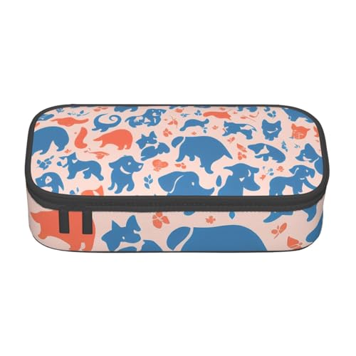 ZDFHKYDY Elefant mit Kunst, großes Fassungsvermögen, Büro-Federmäppchen für Erwachsene, tragbare Schreibwarentasche für Stifte, Marker und Zubehör, 21 x 9,5 x 5 cm, Bedrucktes Hundemuster ZDFHKYDY Elefant mit Kunst, großes Fassungsvermögen, Büro-Federmäppchen für Erwachsene, tragbare Schreibwarentasche für Stifte, Marker und Zubehör, 21 x 9,5 x 5 cm, Bedrucktes Hundemuster von ZDFHKYDY