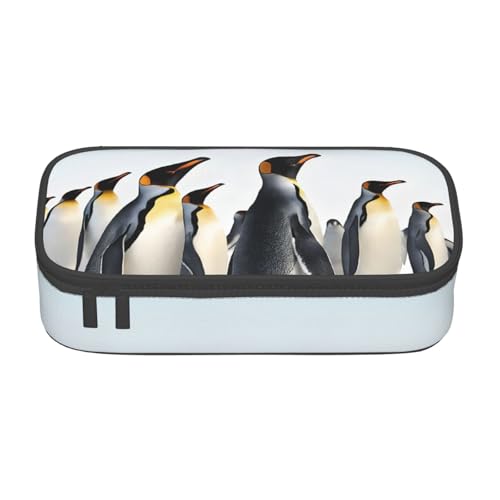 ZDFHKYDY Elephant Federmäppchen für Erwachsene, große Kapazität, tragbare Schreibwarentasche für Stifte, Marker und Zubehör, 21 x 9,5 x 5 cm, Niedliches Pinguin-Tiermuster, Einheitsgröße von ZDFHKYDY