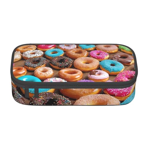 ZDFHKYDY Exotic Tropical Pineapple Große Kapazität Büro Federmäppchen für Erwachsene, tragbare Schreibwarentasche für Stifte, Marker und Zubehör – 21 x 9,5 x 5 cm, Donut, Einheitsgröße von ZDFHKYDY