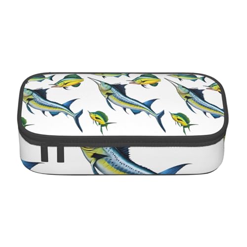 ZDFHKYDY Exotic Tropical Pineapple Große Kapazität Büro Federmäppchen für Erwachsene, tragbare Schreibwarentasche für Stifte, Marker und Zubehör – 21 x 9,5 x 5 cm, Fischkunst, Einheitsgröße von ZDFHKYDY