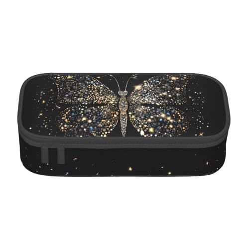 ZDFHKYDY Federmäppchen mit Flagge der Freiheitsstatue, großes Fassungsvermögen, Büro-Federmäppchen für Erwachsene, tragbare Schreibwarentasche für Stifte, Marker und Zubehör, 21 x 9,5 x 5 cm, Strass von ZDFHKYDY